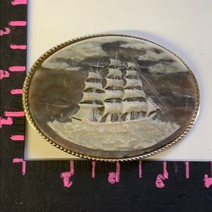 Vintage ship belt buckle